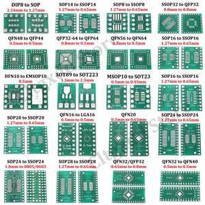 10PCS SOP8 SOP14 SOP20 QFP SMD 0.65mm 1.27mm  2.54mm DIP PCB 어댑터 보드 범용 플레이트