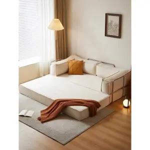 빈티지 접이식 소파베드 가구 거실 침대 모듈 스펀지 모던 원단