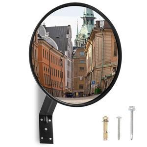 Yeatruojeet 12인치 아크릴 조절식 교통 볼록 거울, 야외 도로 안전 광각 주차장, 차선, 창고 및 기타 장소에 적합
