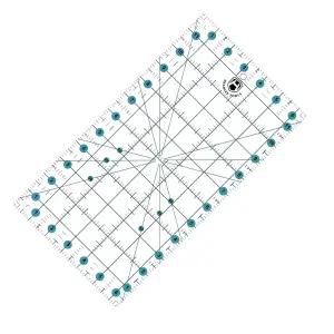 헤드리 툴 퀼팅 자 재봉 자(6.5 x 12 ) 아크릴 퀼터 이중 색상 격자 표시선으로 정밀 절단 제작 및 원단