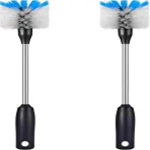 MOSOLAN 교체형 헤드 스테인리스 스틸 병 세척 솔 2개입 긴 손잡이 수세미 물병 유리 제품 머그컵 플라스크