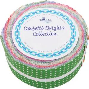 스레드아트 컨페티 브라이트 퀼팅 공예 재봉용 젤리 롤 원단 스트립 40개 퀼트용 프리미엄 면 러그 담요