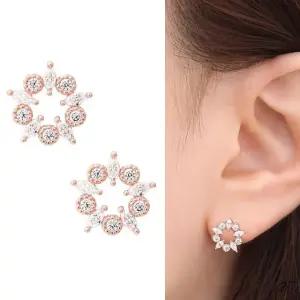 로즈골드 베이직 링 골드 큐빅 데일리 귀걸이 (WFJ59ZT)