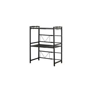 전자레인지와 각종 주방용품을 수납 가능한 3단 선반/철제/수납/주방/철재/다용도/조립식/받침대/전자렌지