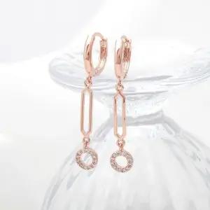 여자 골드 데일리 14K 진주 드롭 금 큐빅 (WFJ5A46)