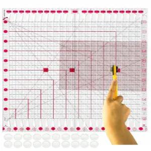 정밀한 원단 절단을 위한 퀼팅 자 11.5인치 x 10.5인치 재봉 도구 슬롯 자를 사용하여 정확한 측정과