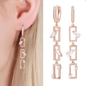 원터치링 귀걸이 데일리 14K 금침 큐빅 금 (WFJ5A59)