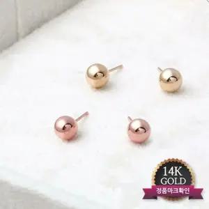 골드 원터치링 금 리본 트위스트 꽃 14K 귀 (WFJ5A77)