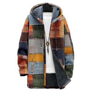 비아콜럼 남성 재킷 패션 롱 플리스 집업 후드 니트 안감 가디건 포켓 웜 코트