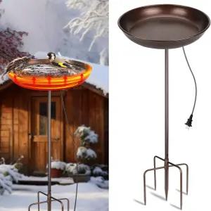 젠센덴반 75W 난방 조류 목욕 u2013 35인치 하이 언 온수기 및 제빙기 5가지 안정적인 베이스 마당용