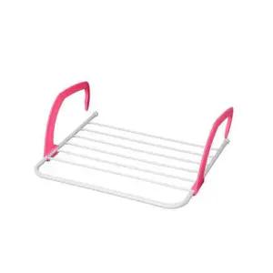 실내 빨래건조대 창틀선반 방문거치 미니 문옷걸이 양말수건 핑크