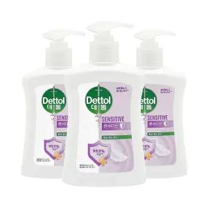 데톨 항균핸드워시 센시티브 용기250mlx3개 민감성 손세척제 물비누 손세정제