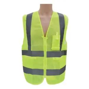 형광 반사 안전 조끼 작업복 신호수용 망사 안전복 안전용품 야광 (WFJ4ZNL)