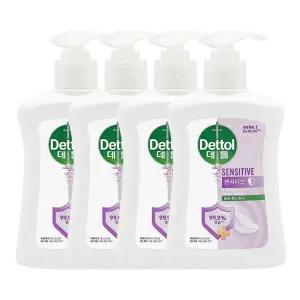 데톨 항균핸드워시 센시티브 용기250mlx4개 민감성 손세척제 물비누 손세정제