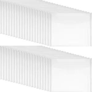 60Pcs 스탬프 및 다이 보관 포켓 7 x 5 컷 봉투 카드 제작용 라벨이 있는 플라스틱 스크랩북 보관함 스텐실