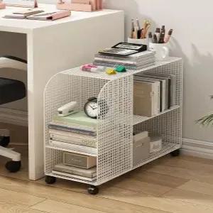 철제 책꽂이 이동식 간이 책상밑 북카트 선반 소형