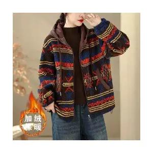 여성 후드 카디건 가을 겨울 빈티지 따뜻한 퍼 겉치레 도톰 1PICK4