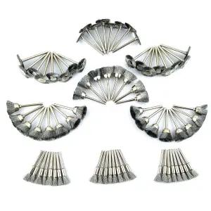 드멜용 메리랜드 미니 스틸 브러시 세트 - 펜 휠 컵 폴리쉬 엔드 포함 72팩 회전 공구 액세서리 RMTA072C1