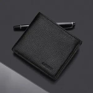 남자 반지갑 40 대 중년 선물 지퍼있는 비건 레더 중지갑 2컬러 남성반 지갑반 40대