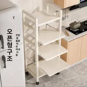 슬라이드 수납대 정리함 철제수납함 원형 보관함 철제 전자레인지 캡슐