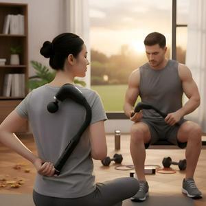 곡선형 헤드 근막 마사지건 다기능 근육 마사지기 목, 다리, 허리 이완용 휴대용 근막 마사지건