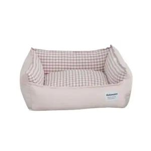 강아지 사각 체크 방석 중형 핑크 1P 고양이 쿠션