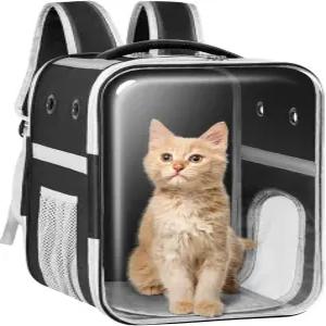 Mrichltm 클리어 고양이 배낭 운반견 및 버블 스페이스 캡슐 가방 통기성이 좋고 자전거 타기에 적합한