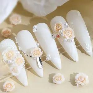 네일아트 은은한 그라데이션 장미꽃 구슬스톤세트 9종진주 원진 로즈 웨딩네일 파츠