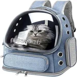 고양이 백팩 캐리어 통기성 버블 키티 소형견용 대형 공간 접이식 항공사 승인 투명 반려동물 여행용 최대