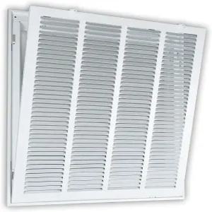 20x20 덕트 개구부 장착 1인치 필터용 스틸 리턴 에어 필터 그릴 [탈부착 가능한 도어] 통풍구 커버 흰색