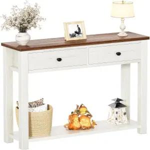 서랍 2개가 있는 호미에이지 농가 콘솔 테이블 거실 수납 선반이 32인치 소형 소파 뒤 복도용 현관 또는