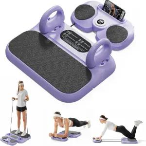 업그레이드된 6-in-1 다기능 필라테스 보드 타이머가 있는 조절 가능한 저항 Ab 트레이너 기계 푸시업 바 -