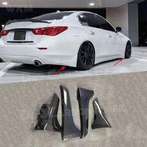 [호환품]인피니티 Q50 베이스 스포츠 2014-용 카본 파이버 프론트 범퍼 스플리터 립 4개 세트 리어 호환 플
