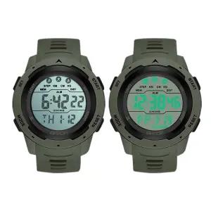 군대시계 LED 방수 스톱워치 전자시계 스티앙 그린
