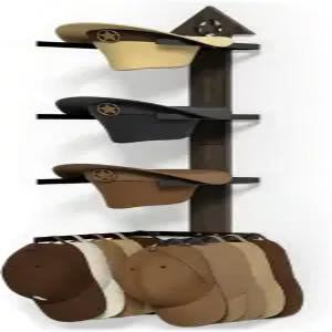 홈룸 카우보이 모자 선반 - 무거운 벽을 가진 홀더 모자를 쉽게 정리하고 전시하고 벽걸이 걸이용 서양