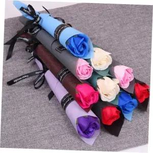 인테리어조화 (가디언블루) 장미 한송이 비누꽃(10개묶음)