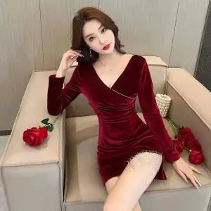 여자 미니 스커트 드롭 긴팔 원피스 가을 겨울 힙업 원픽4