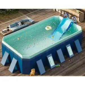 대형 수영장 풀장 물놀이 간이 미끄럼틀 +슬라이드 타입 접이식 패키지 4m