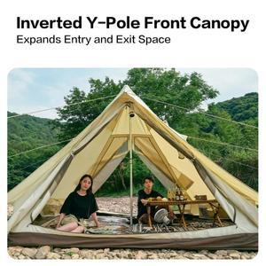 모비 가든 캠핑 에라 240 코튼 텐트 3-4인용 프론트 홀 더블 도어 굴뚝구멍 통기성 방수