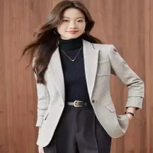 여자 정장 자켓 그레이 코트 가을 겨울 오피스룩 원픽4