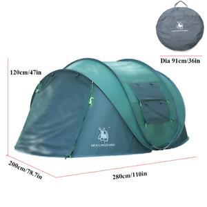 HUI LING 3-4 인용 야외 팝업 자동 텐트 방수 거대한 가족 캠핑 휴대용 팀 사이클링 비치
