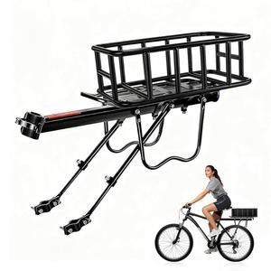 자전거 거치대가 있는 판센테 후방 바구니 165파운드 탈부착 가능한 헤비 듀티 알루미늄 바구니 후방 거치대 반려견 동반 성인 여성 남성 출퇴근 쇼핑에 적합