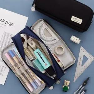 3단 대용량 패션 필통 펜 파우치 파스텔 다용도파우치