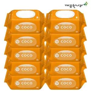 깨끗한나라 코코 베이비 케어 물티슈 캡100매 x10개 {QHJ}