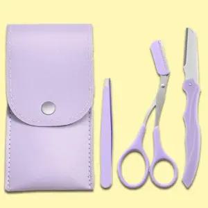 도구 3종 관리 가위 빗 족집게 세트 칼 눈썹칼 속눈썹 정리 집게 눈썹숱 족 눈썹 숱