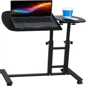 호바도바 오버베드 침대 옆 테이블 바퀴 조절 가능한 틸팅 데스크톱 휴대용 책상 노트북 소파 쪽용 모바일