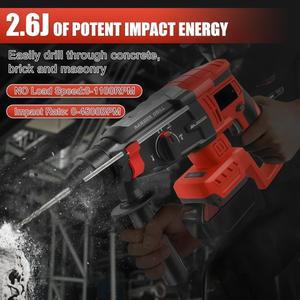 2.6J 임팩트 브러시리스 SDS 로터리 해머 4모드 무선 드릴 밀워키 치즐 파워 도구