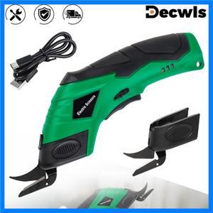 4V 전기 가위 가정용 USB 충전 도구 무선 재봉 가위 DIY 가죽 직물 판지 및 기타 절단 도구 두 개의 블레이