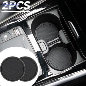 OEMASSIVE 차량용 컵 코스터 범용 미끄럼 방지 삽입 물컵 홀더 패드 내부 액세서리 대부분의 컵 블랙 2 개
