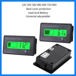 고품질 12V-84V 납산 배터리 용량 표시기 전압 측정기 전압계 표면 방수 LCD 모니터